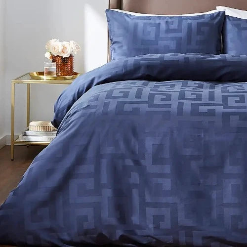100% Cotton Jacquard Blue Extra Large Single Duvet Cover Set