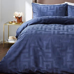 100% Cotton Jacquard Blue Extra Large Single Duvet Cover Set
