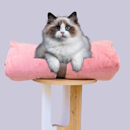 Cat Bed Mat in Faux Fur I Cat Bed in Pink Fur