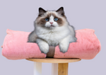 Cat Bed Mat in Faux Fur I Cat Bed in Pink Fur