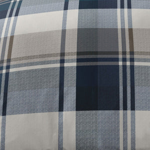 navy & white duvet cover I Single checked duvet cover I teal blue duvet cover set