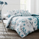 Cotton Rich Floral Teal  - Extra Large Single Duvet Cover Set