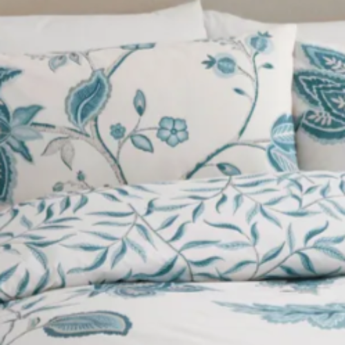 Polycotton Floral Teal Breeze - Extra Large Single Duvet Cover Set