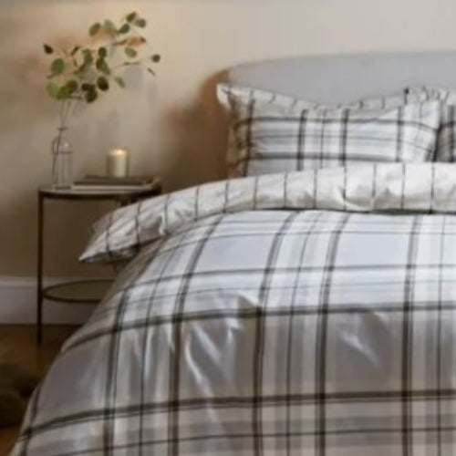 Polycotton Highland Check - Extra Large Single Duvet Cover Set