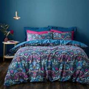 100% Cotton Botanical Blues Reversible Large Single Duvet Cover Set