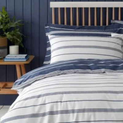 Blue Stripe bedding I Long Blue Stripe bedding I Blue Duvet Cover I Navy & White Duvet Cover Blue Stripe