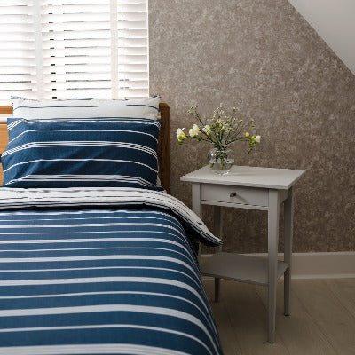 Extra Long Duvet Cover I Blue and White Stripe duvet cover