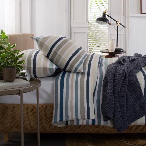 Cotton Rich Scandi Stripe - Extra Large Single Duvet Cover Set