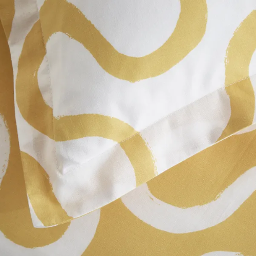 patterned large single duvet cover I extra large single duvet cover in ochre & white