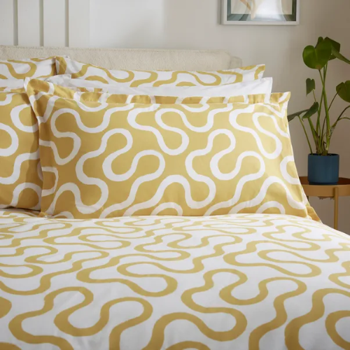 Single reversible duvet cover I Scandinavian duvet cover set I Yellow single duvet cover