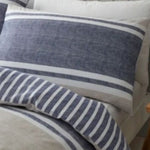 New 50/50 Easycare Polycotton Chambray Wide Stripe Reversible  - Extra Large Single Duvet Cover Set