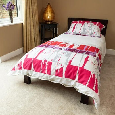 Single Duvet Covers I Extra Large Duvet Cover Sets I Abstract Red I 50/50 Easycare Polycotton
