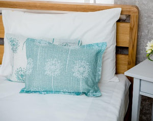 Boudoir Pillow with Turquoise Patterned Pillowcase