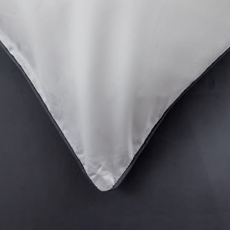 Extra long single bedding I Dark grey reversible single duvet cover set
