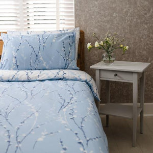Large single bedding I Blue single duvet cover I Floral Long Single duvet cover set