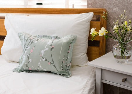 Luxury Boudoir Pillow and Green and white floral pillowcase
