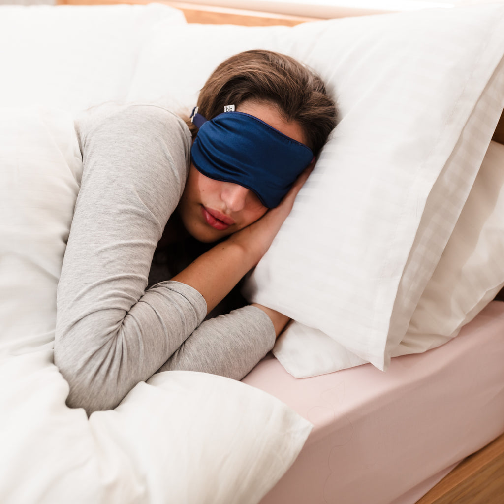 Pure Silk sleep mask I Luxury sleep mask blue