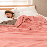 Blush pink throw I Pink bed throw I large faux fur blanket