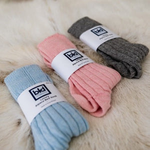 Ladies bed socks I Alpaca wool socks I Lounge socks pink 