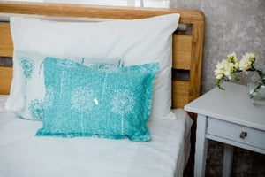 Boudoir Pillow with Turquoise Patterend Pillowcase
