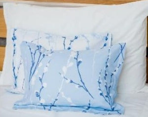 Luxury boudoir pillow blue & white floral pillowcase
