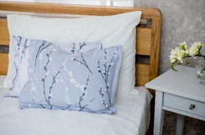 Grey and White patterned boudoir pillow
